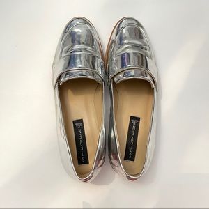 Steven by Steve Madden silver mirror loafers
